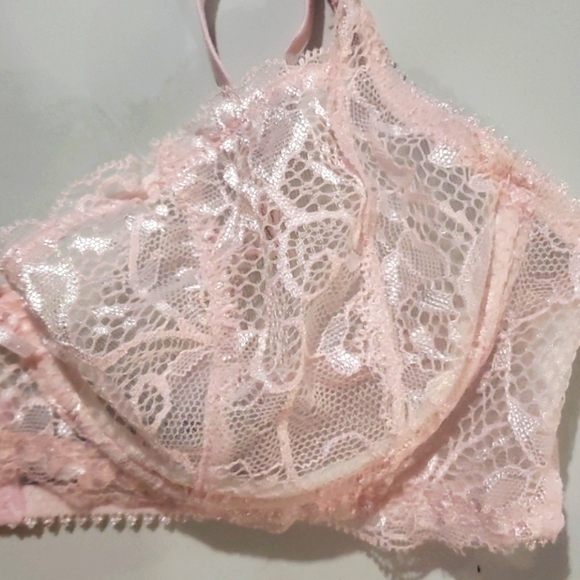Sofie B Pink Lace Underwire Bra Sz 34A - Picture 2 of 6